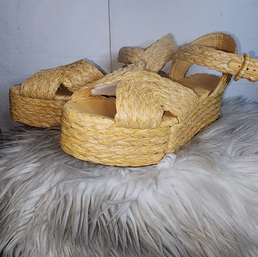 Paloma Barceló Layna Braided Raffia Sandals 40/10